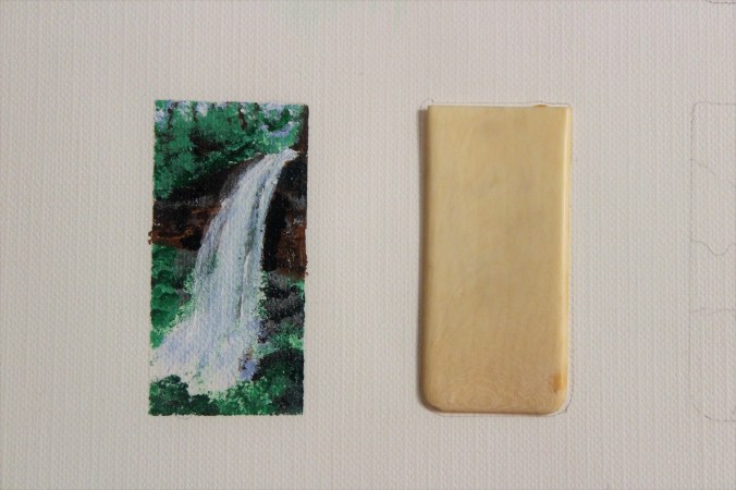 miniature waterfall painting