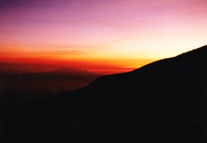 climbing the Popocateptl at dawn